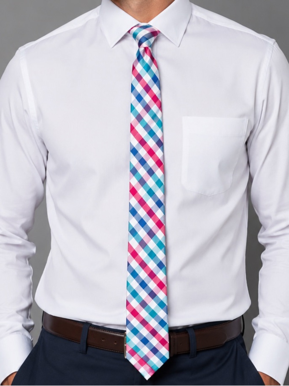 NWT Mens Stacy Adams Colorful Checkered Tie